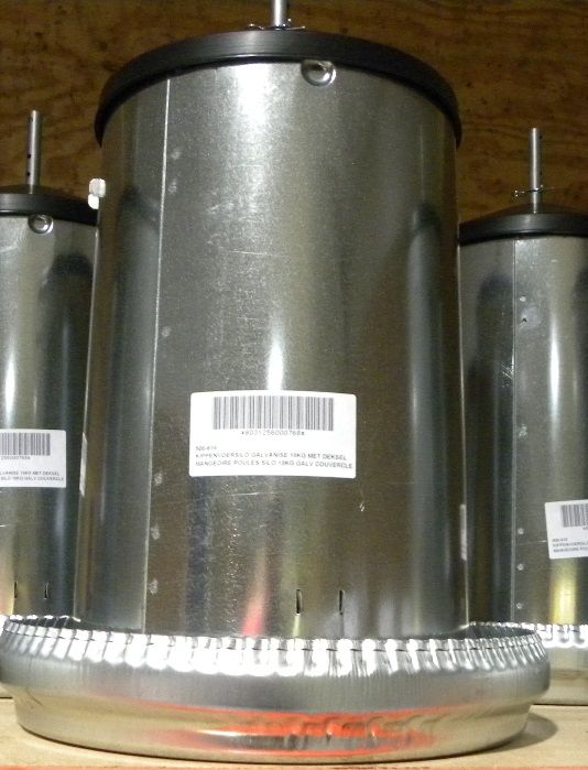 Grote gegalvaniseerde voederbak voor 10 kg